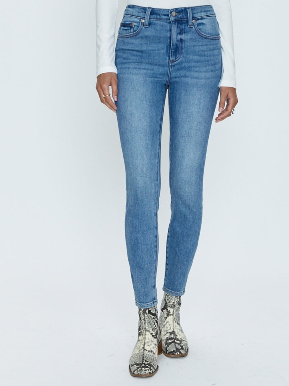 pistola Mid-Rise Skinny Jeans in Medium Blue Wash